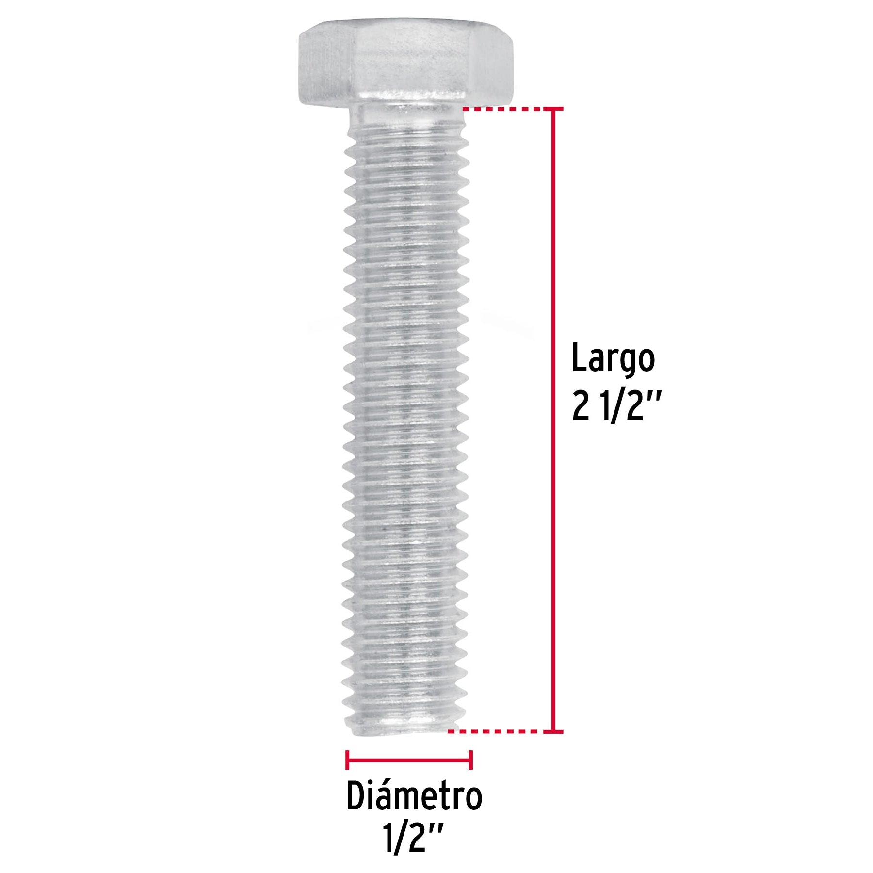 Bolsa con 20 tornillos 1/2' x 2-1/2' tipo máquina, Fiero TORM-1/2X2-1/2 44595 MM00