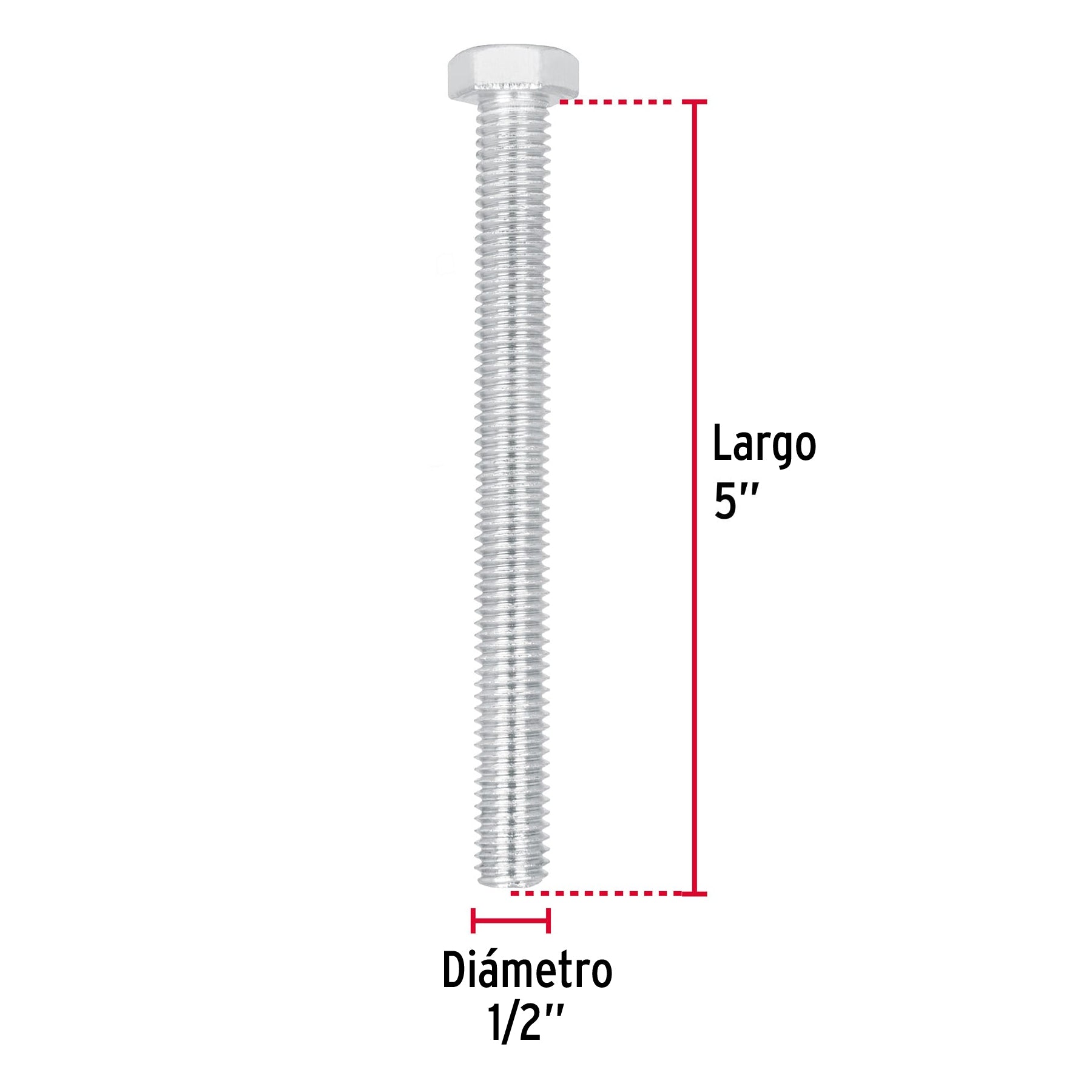 Bolsa con 10 tornillos 1/2' x 5' tipo máquina, Fiero TORM-1/2X5 44666 MM00