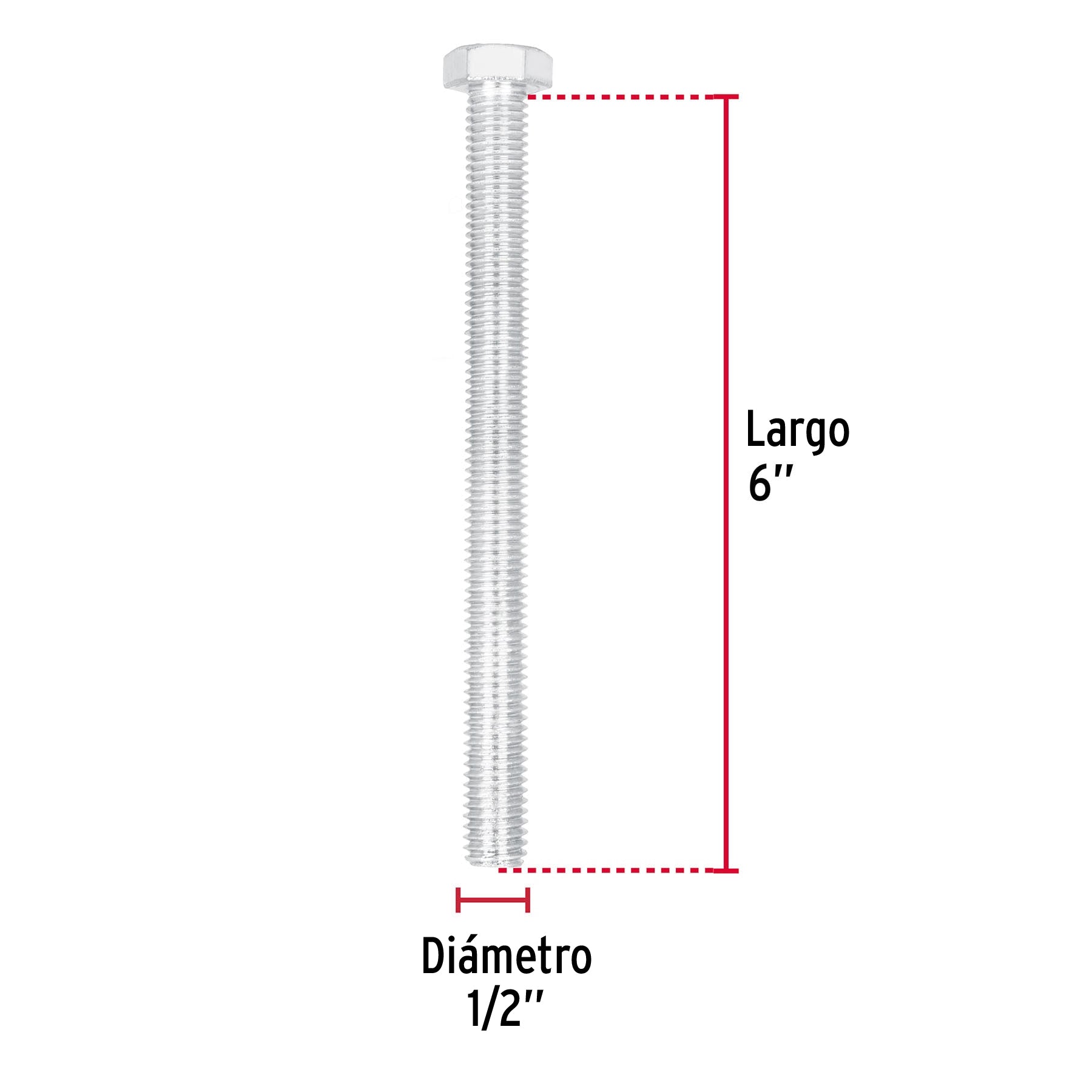 Bolsa con 8 tornillos 1/2' x 6' tipo máquina, Fiero TORM-1/2X6 44667 MM00