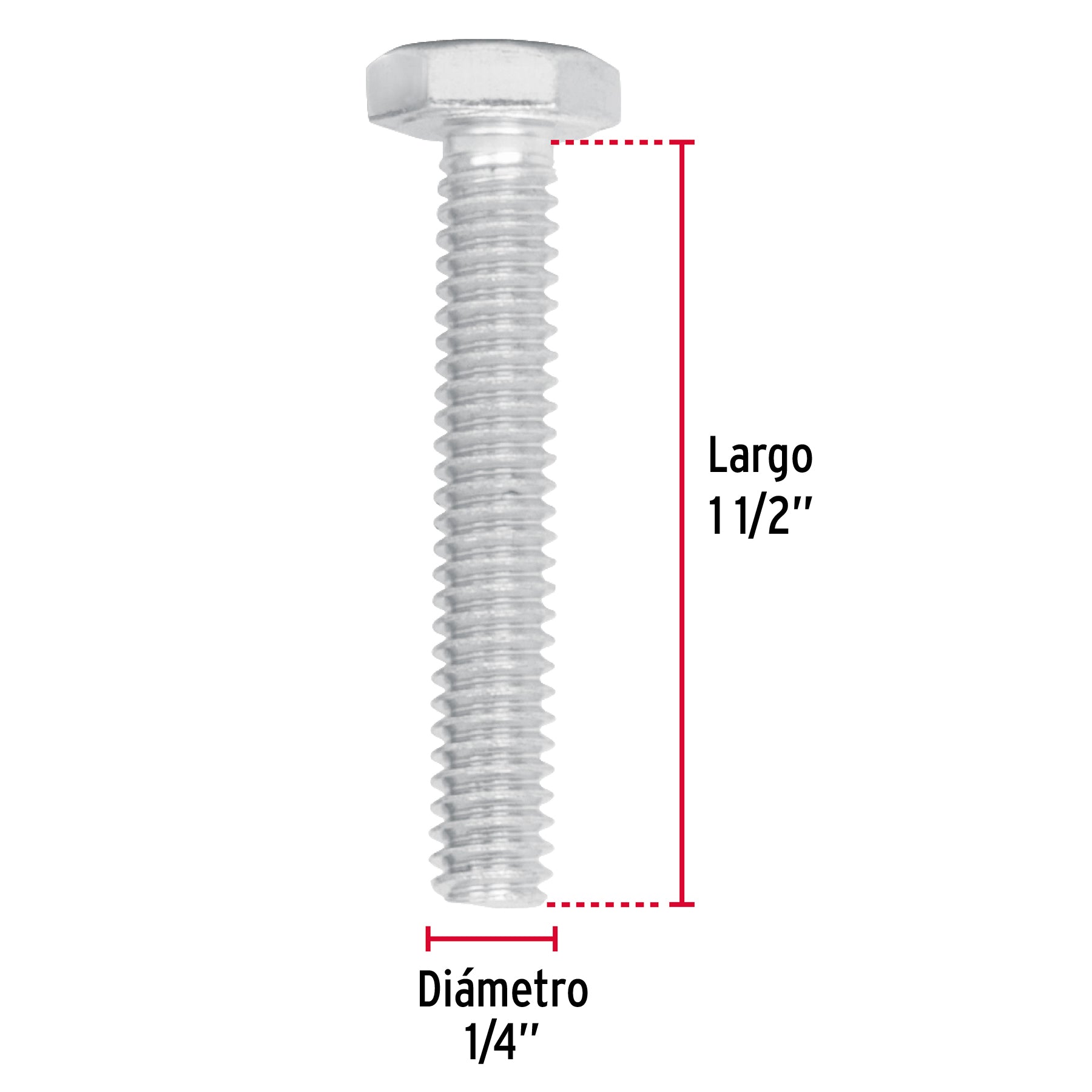 Bolsa con 80 tornillos 1/4' x 1-1/2' tipo máquina, Fiero TORM-1/4X1-1/2 44560 MM00