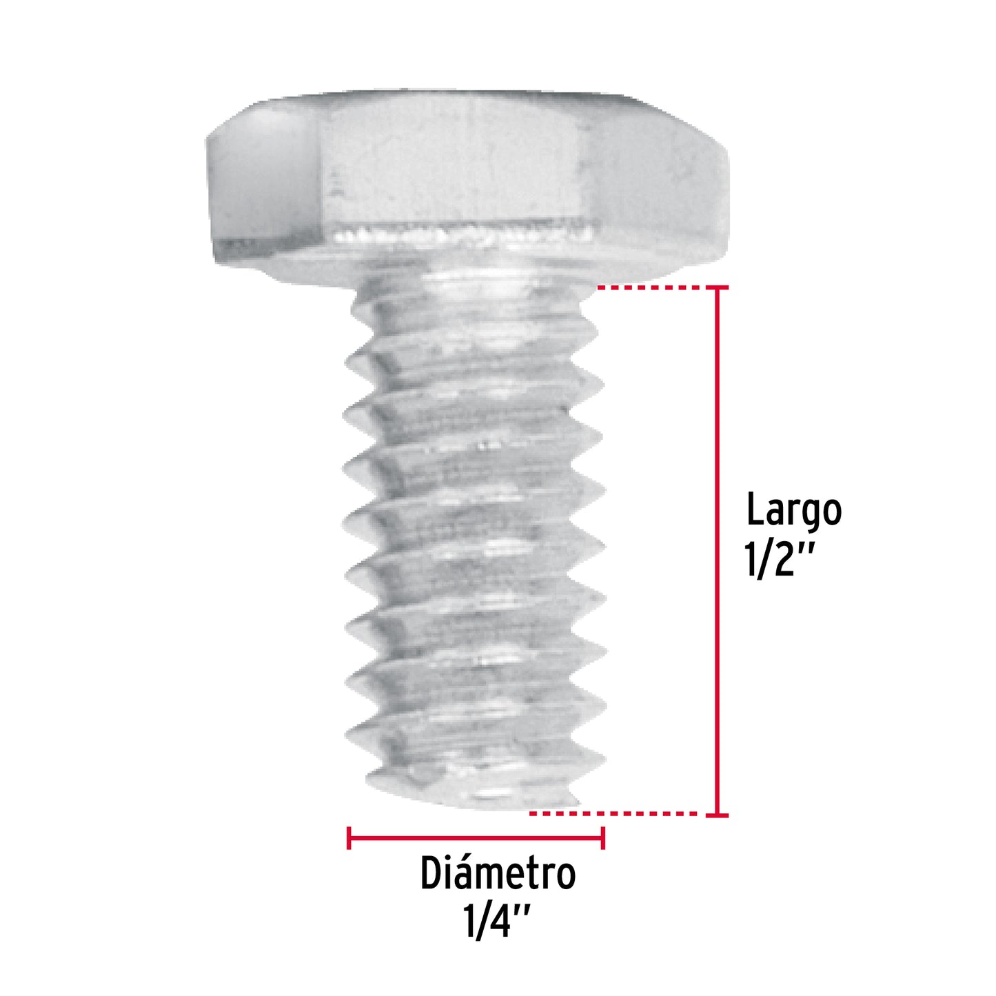 Bolsa con 150 tornillos 1/4' x 1/2' tipo máquina, Fiero TORM-1/4X1/2 44556 MM00