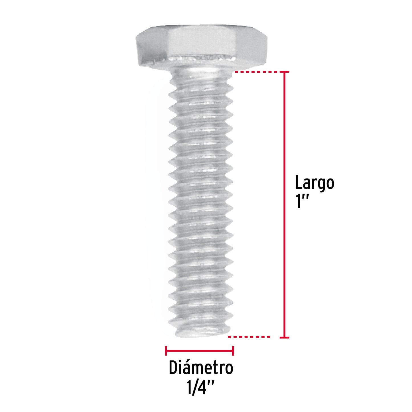 Bolsa con 100 tornillos 1/4' x 1' tipo máquina, Fiero TORM-1/4X1 44558 MM00