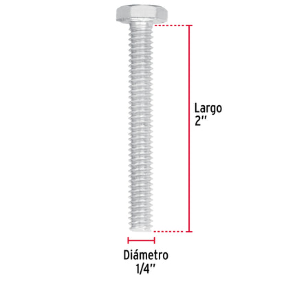 Bolsa con 60 tornillos 1/4' x 2' tipo máquina, Fiero TORM-1/4X2 44561 MM00