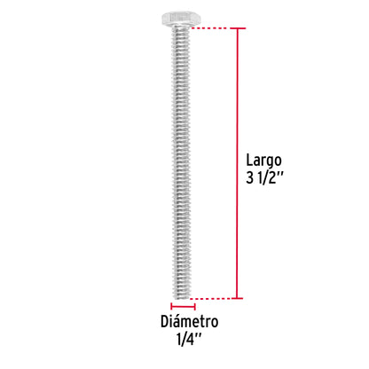 Bolsa con 30 tornillos 1/4' x 3-1/2' tipo máquina, Fiero TORM-1/4X3-1/2 44632 MM00