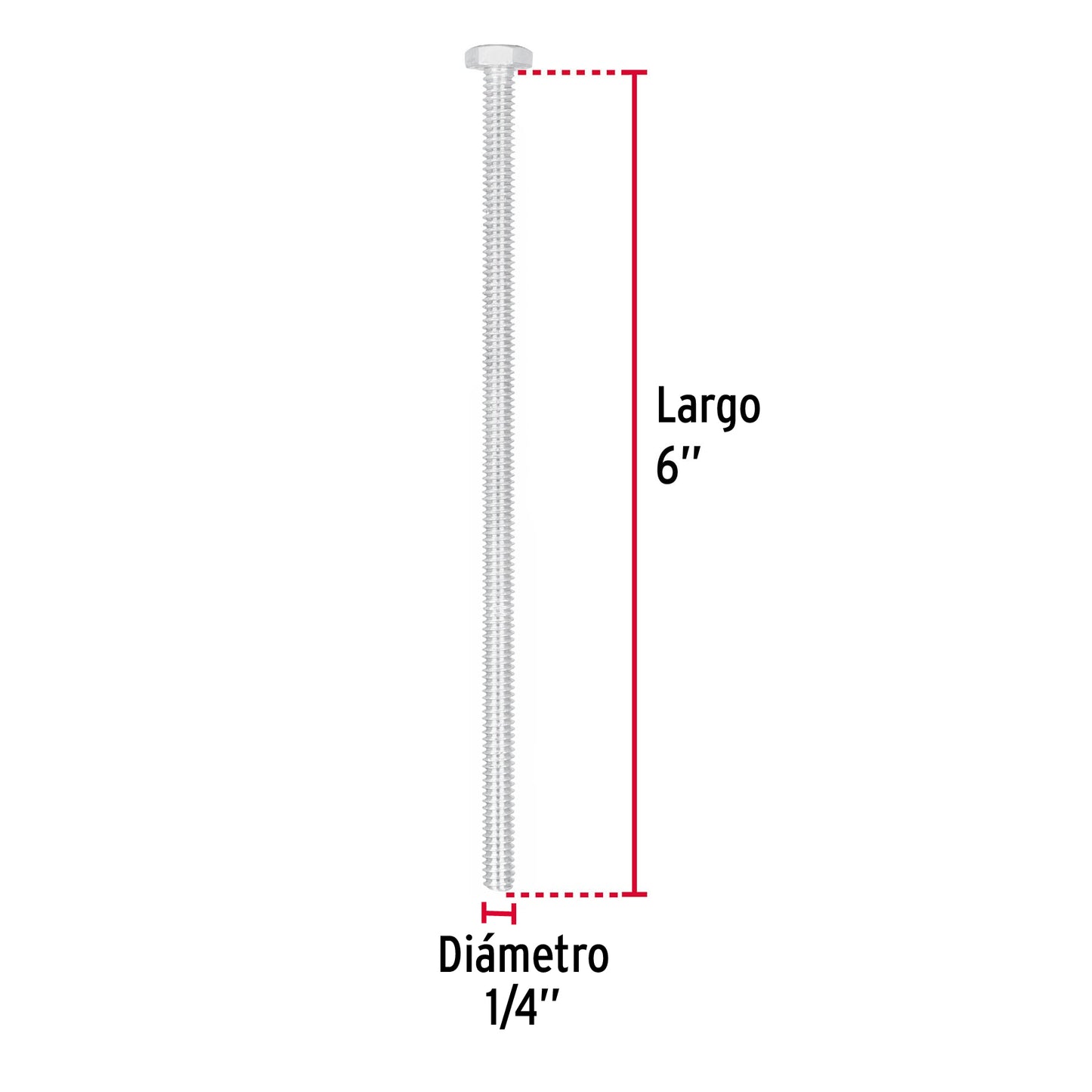 Bolsa con 20 tornillos 1/4' x 6' tipo máquina, Fiero TORM-1/4X6 44641 MM00