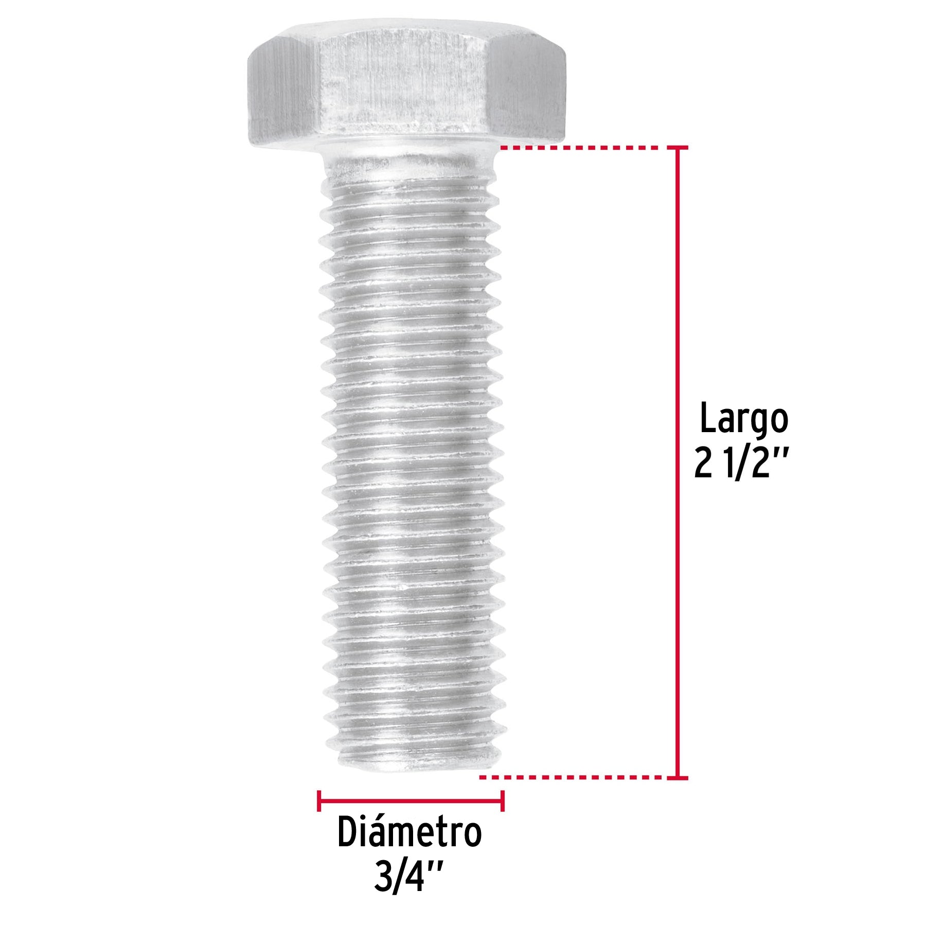 Bolsa con 6 tornillos 3/4' x 2-1/2' tipo máquina, Fiero TORM-3/4X2-1/2 44703 MM00