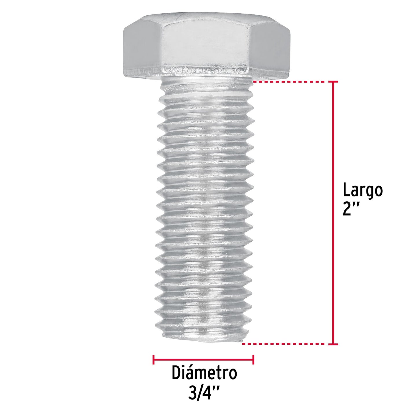 Bolsa con 6 tornillos 3/4' x 2' tipo máquina, Fiero TORM-3/4X2 44702 MM00