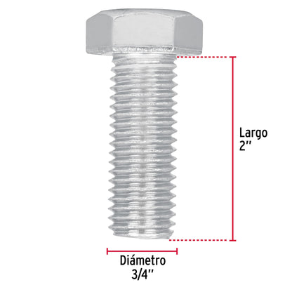 Bolsa con 6 tornillos 3/4' x 2' tipo máquina, Fiero TORM-3/4X2 44702 MM00