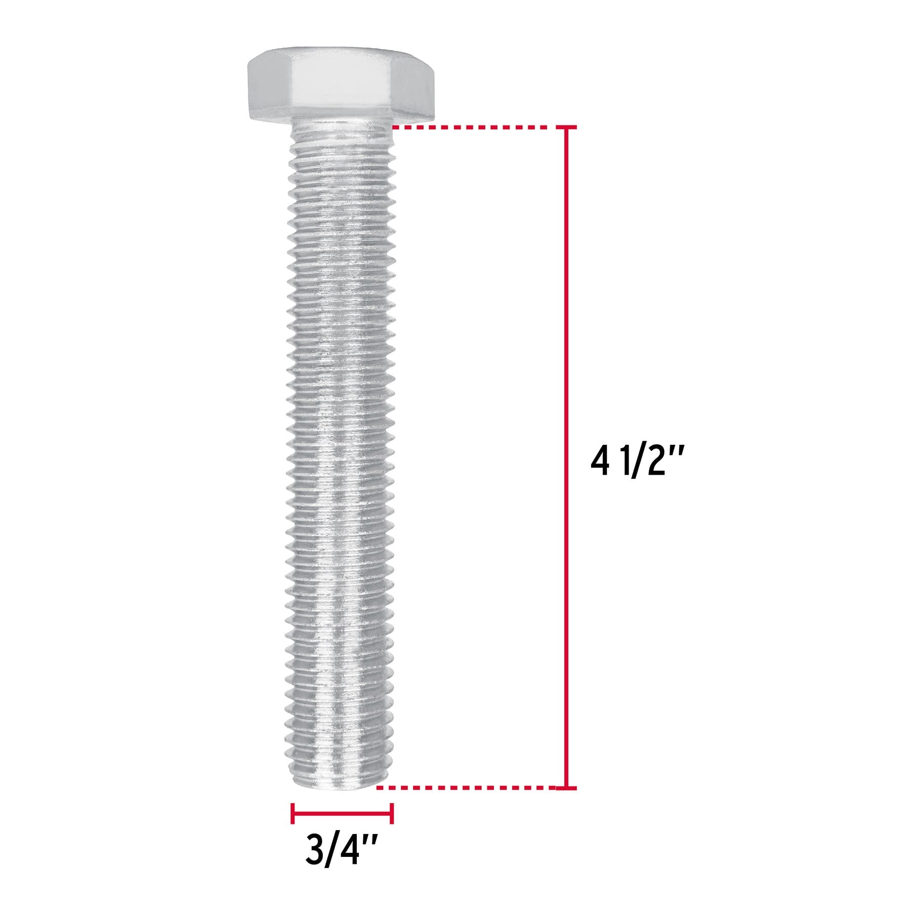 Bolsa con 4 tornillos 3/4' x 4-1/2' tipo máquina, Fiero TORM-3/4X4-1/2 44707 MM00