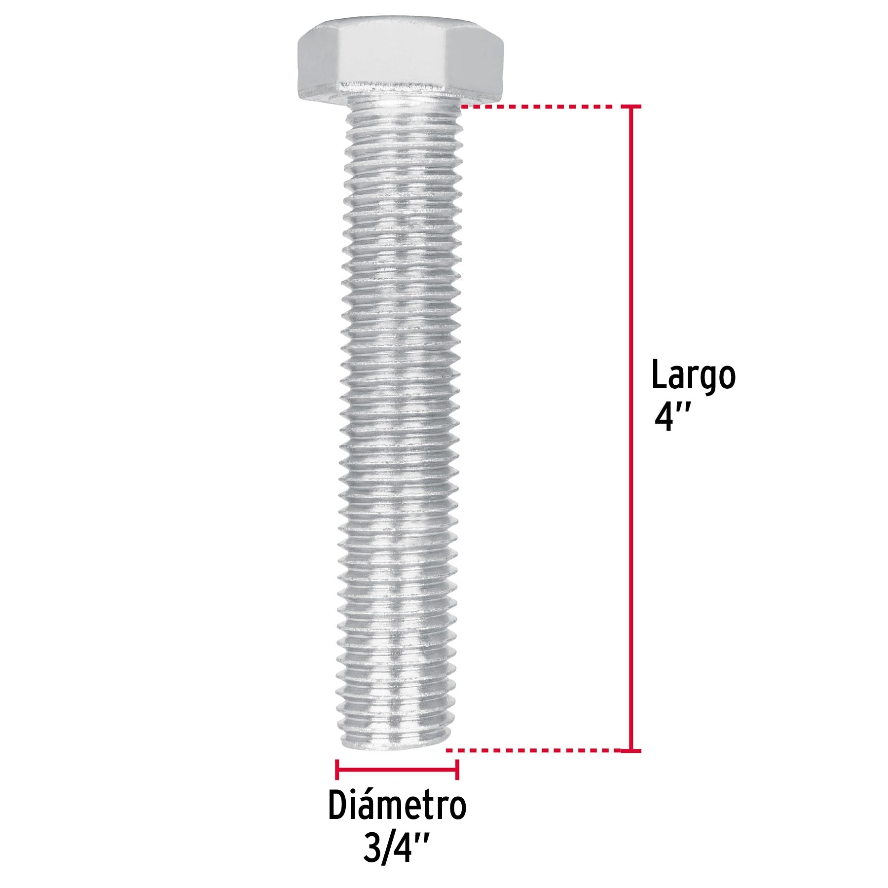 Bolsa con 4 tornillos 3/4' x 4' tipo máquina, Fiero TORM-3/4X4 44706 MM00