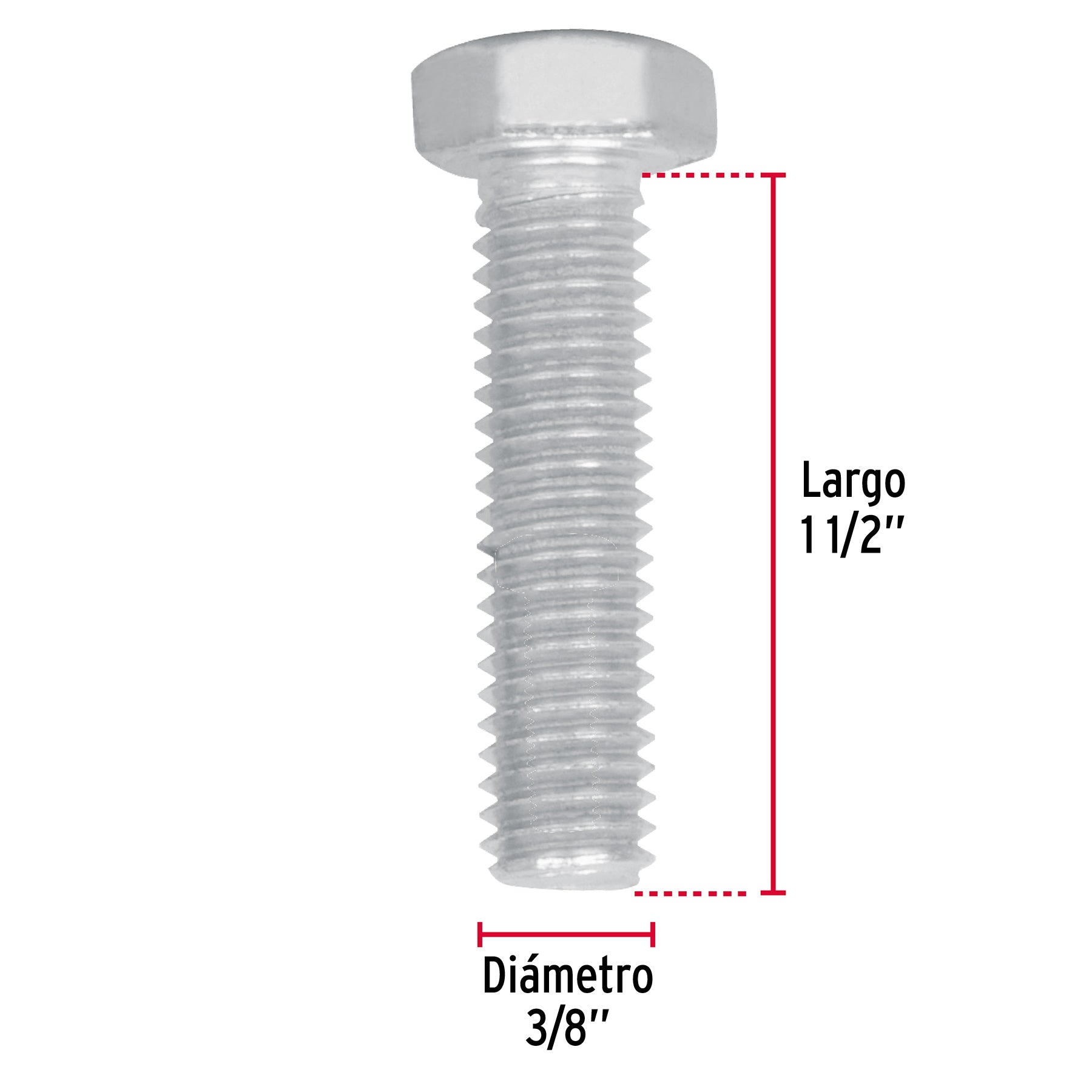 Bolsa con 70 tornillos 3/8' x 1-1/2' tipo máquina, Fiero TORM-3/8X1-1/2 44577 MM00