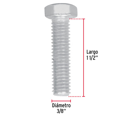 Bolsa con 70 tornillos 3/8' x 1-1/2' tipo máquina, Fiero TORM-3/8X1-1/2 44577 MM00