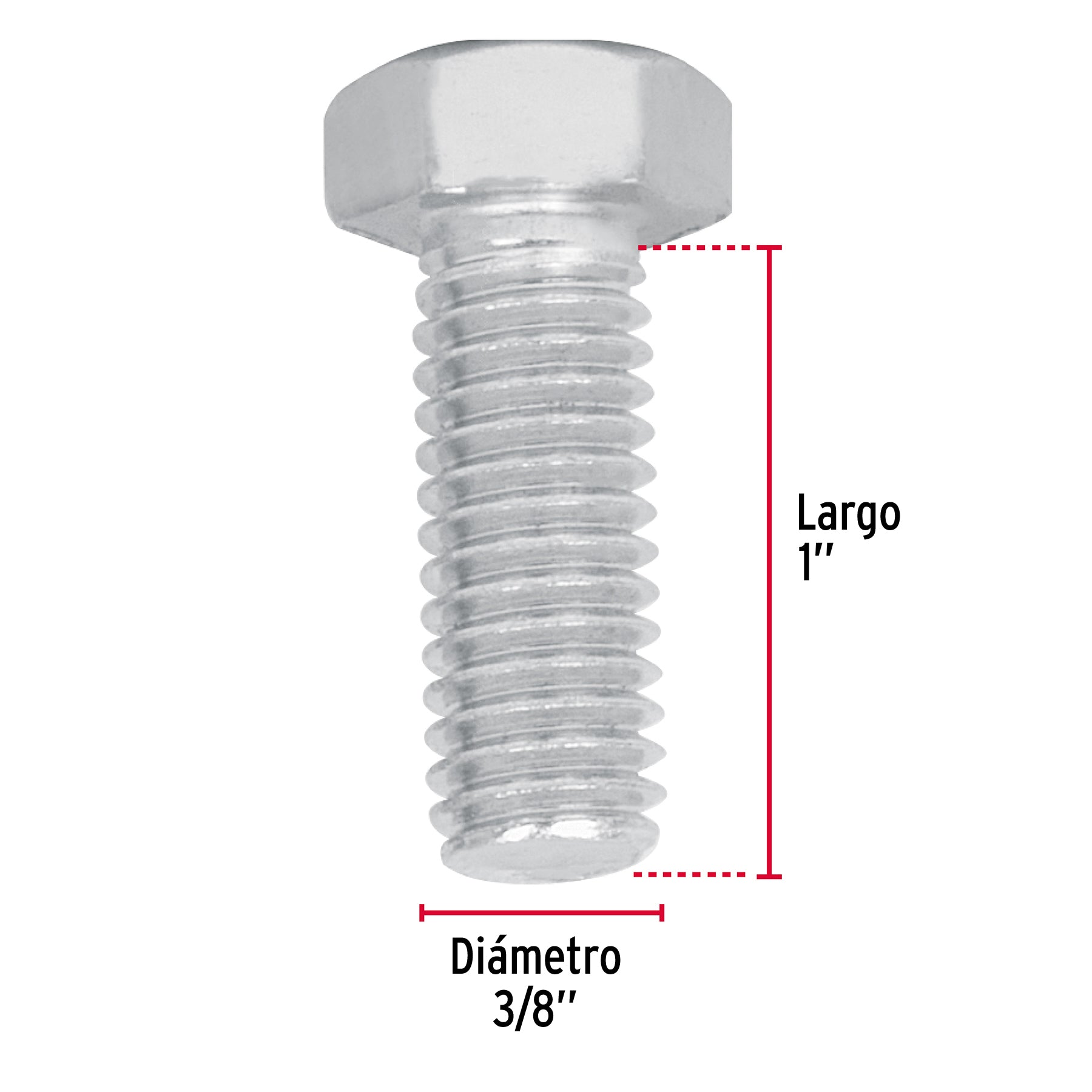 Bolsa con 40 tornillos 3/8' x 1' tipo máquina, Fiero TORM-3/8X1 44575 MM00