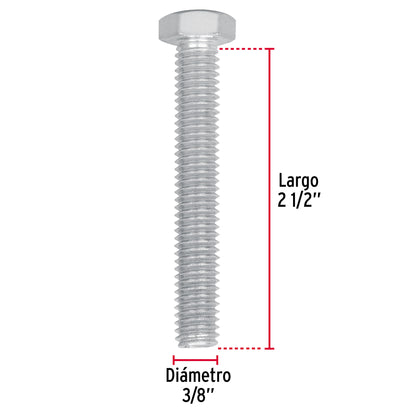 Bolsa con 50 tornillos 3/8' x 2-1/2' tipo máquina, Fiero TORM-3/8X2-1/2 44579 MM00