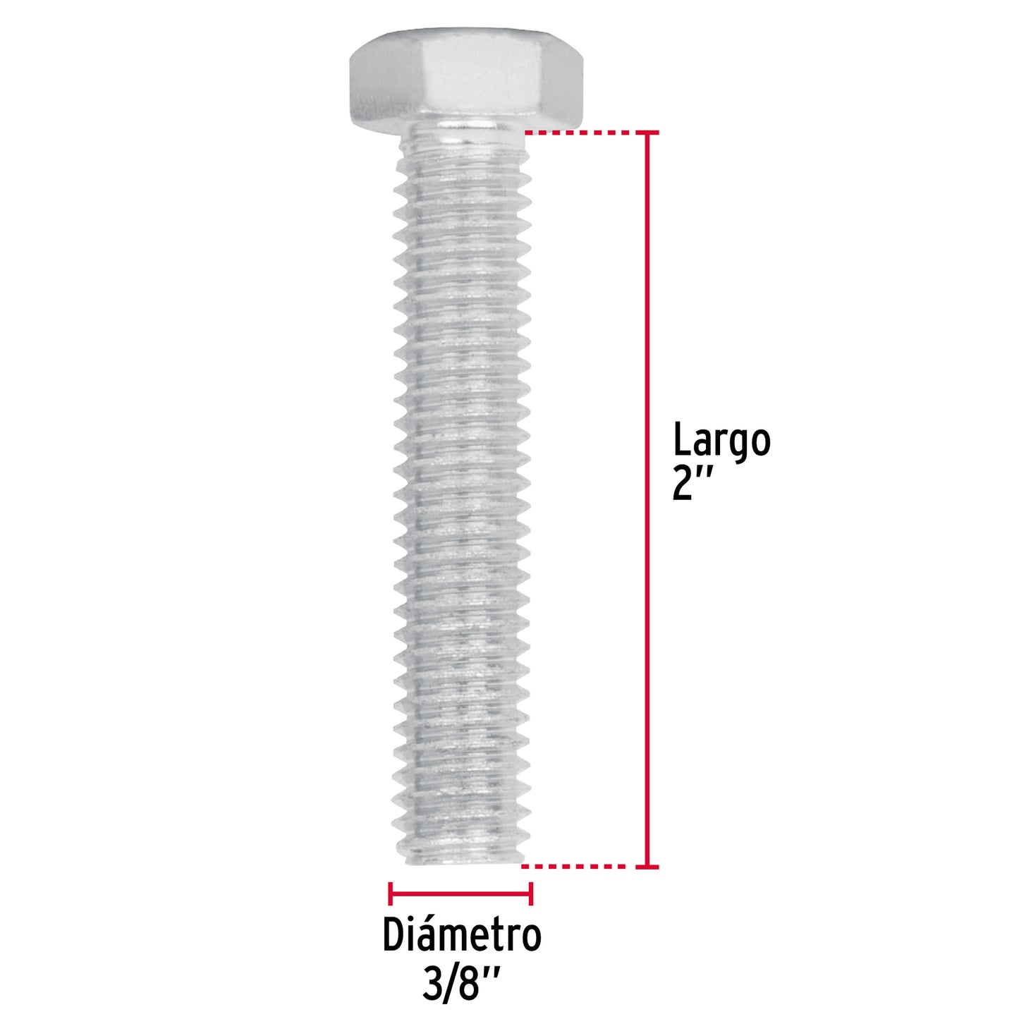 Bolsa con 60 tornillos 3/8' x 2' tipo máquina, Fiero TORM-3/8X2 44578 MM00