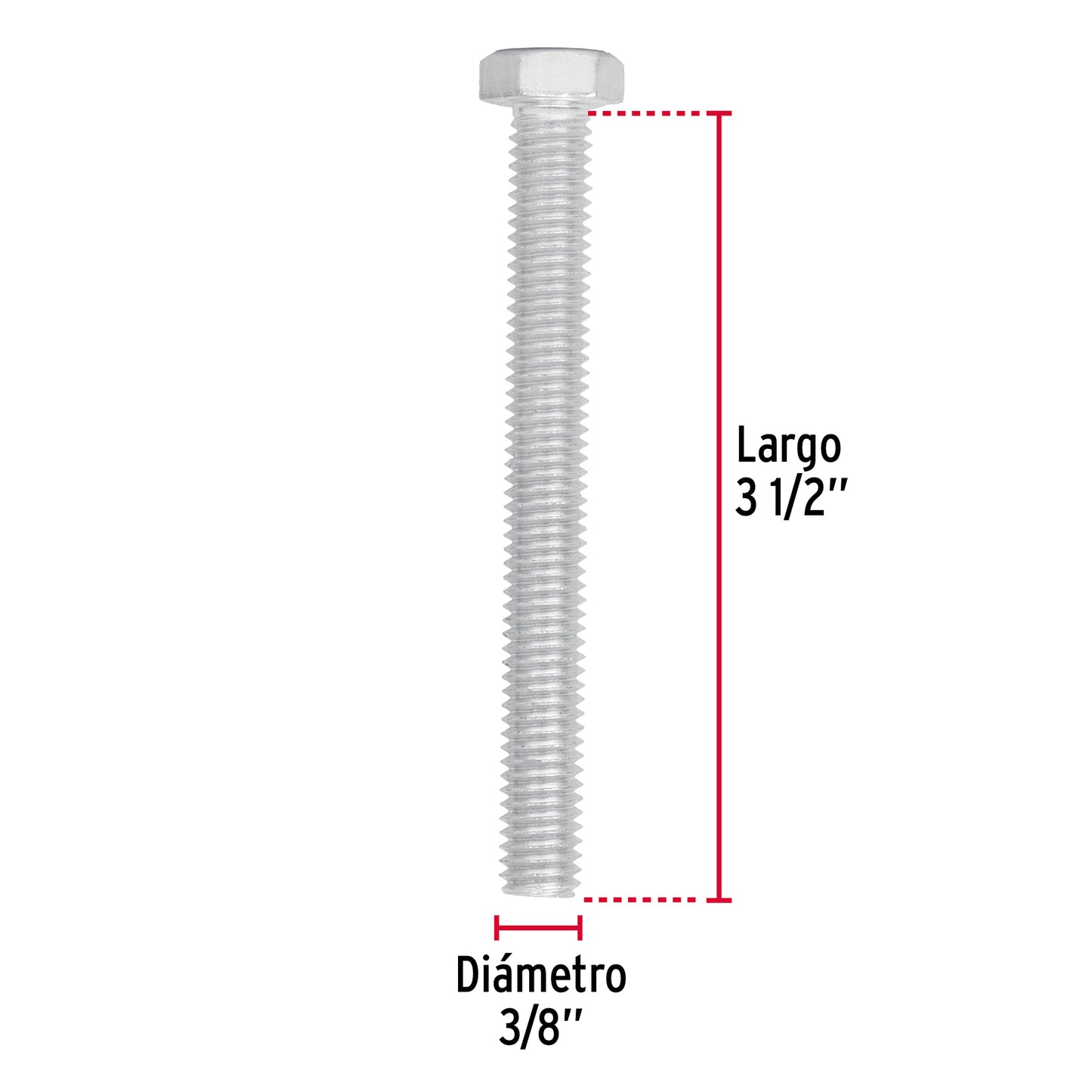 Bolsa con 30 tornillos 3/8' x 3-1/2' tipo máquina, Fiero TORM-3/8X3-1/2 44581 MM00