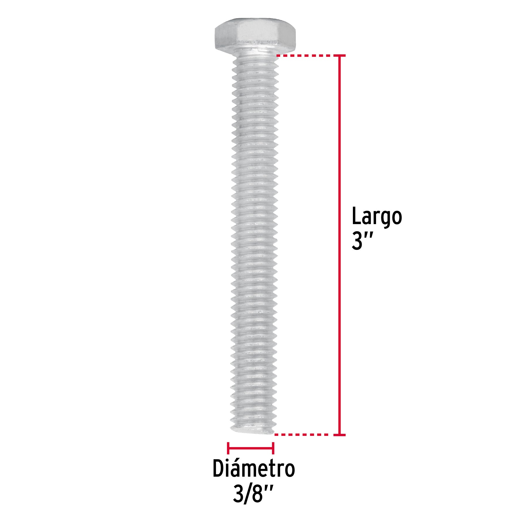 Bolsa con 40 tornillos 3/8' x 3' tipo máquina, Fiero TORM-3/8X3 44580 MM00