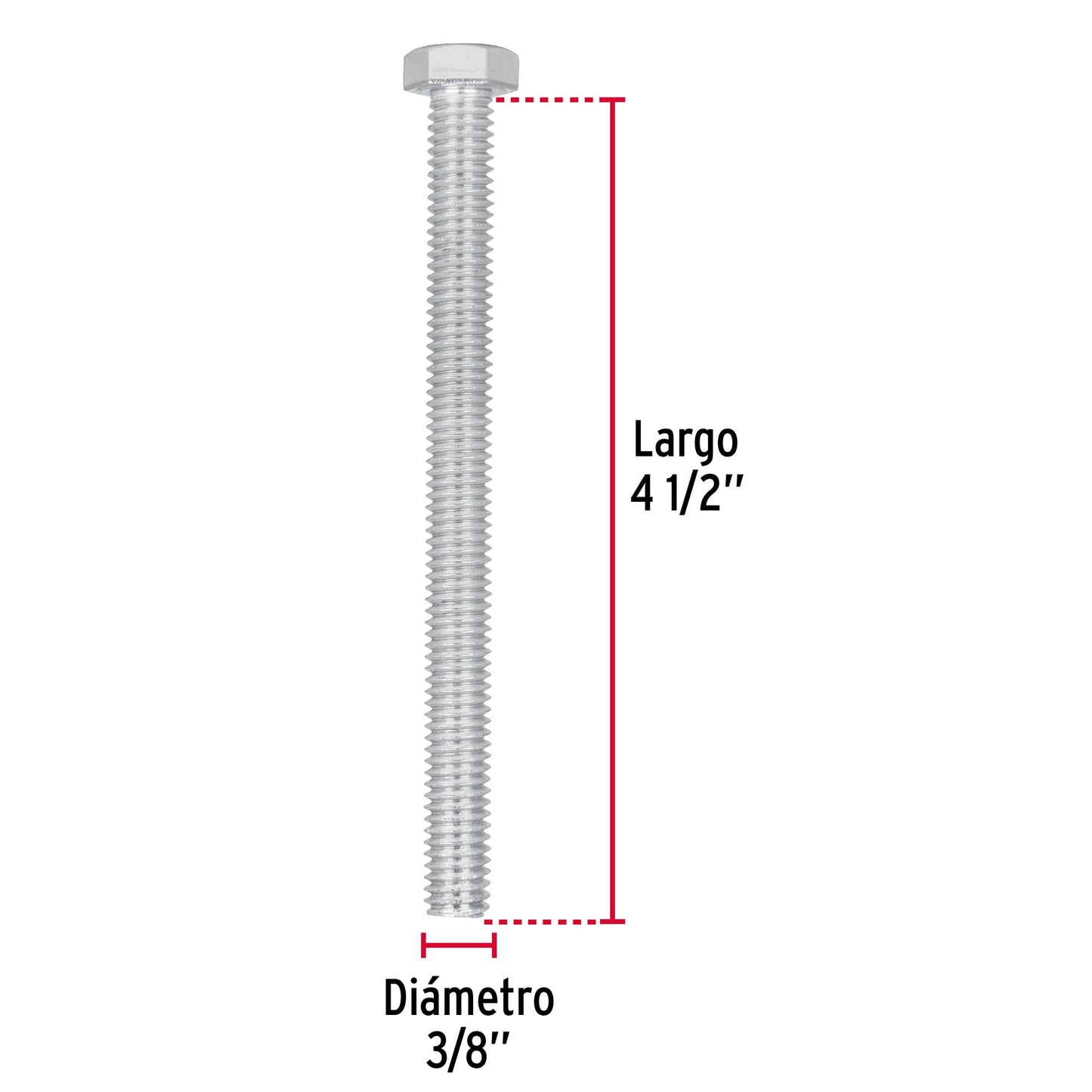 Bolsa con 15 tornillos 3/8' x 4-1/2' tipo máquina, Fiero TORM-3/8X4-1/2 44651 MM00