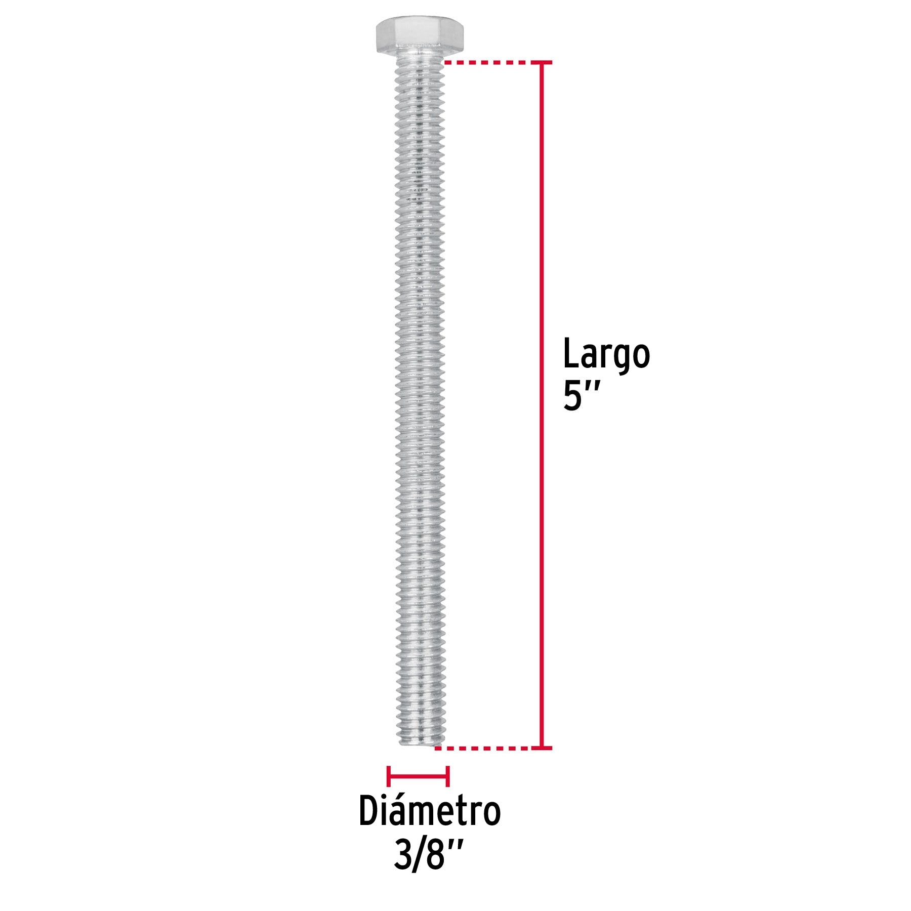 Bolsa con 15 tornillos 3/8' x 5' tipo máquina, Fiero TORM-3/8X5 44652 MM00