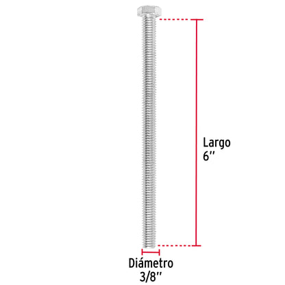 Bolsa con 15 tornillos 3/8' x 6' tipo máquina, Fiero TORM-3/8X6 44653 MM00