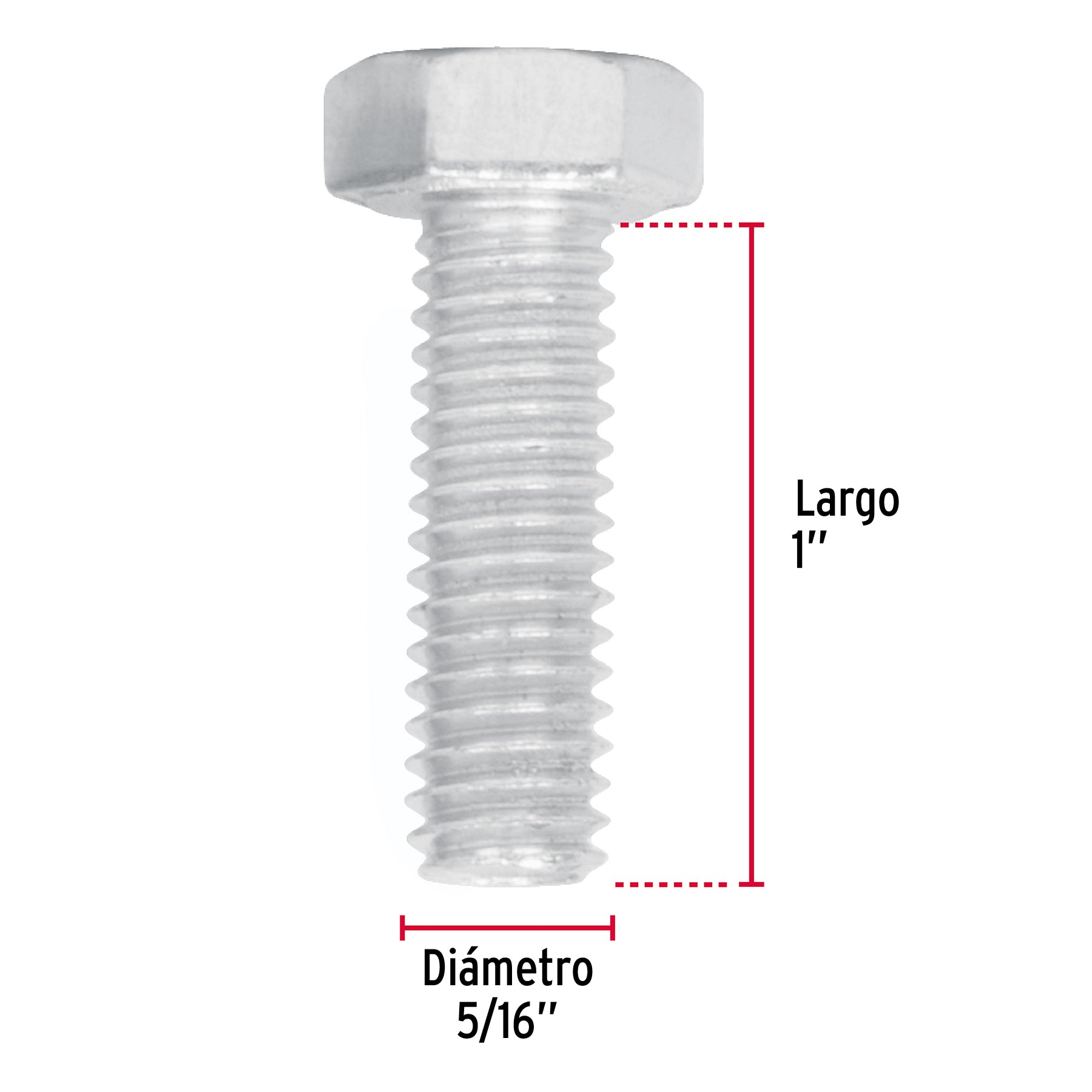 Bolsa con 60 tornillos 5/16' x 1' tipo máquina, Fiero TORM-5/16X1 44566 MM00