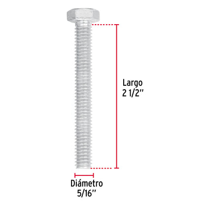 Bolsa con 60 tornillos 5/16' x 2-1/2' tipo máquina, Fiero TORM-5/16X2-1/2 44570 MM00