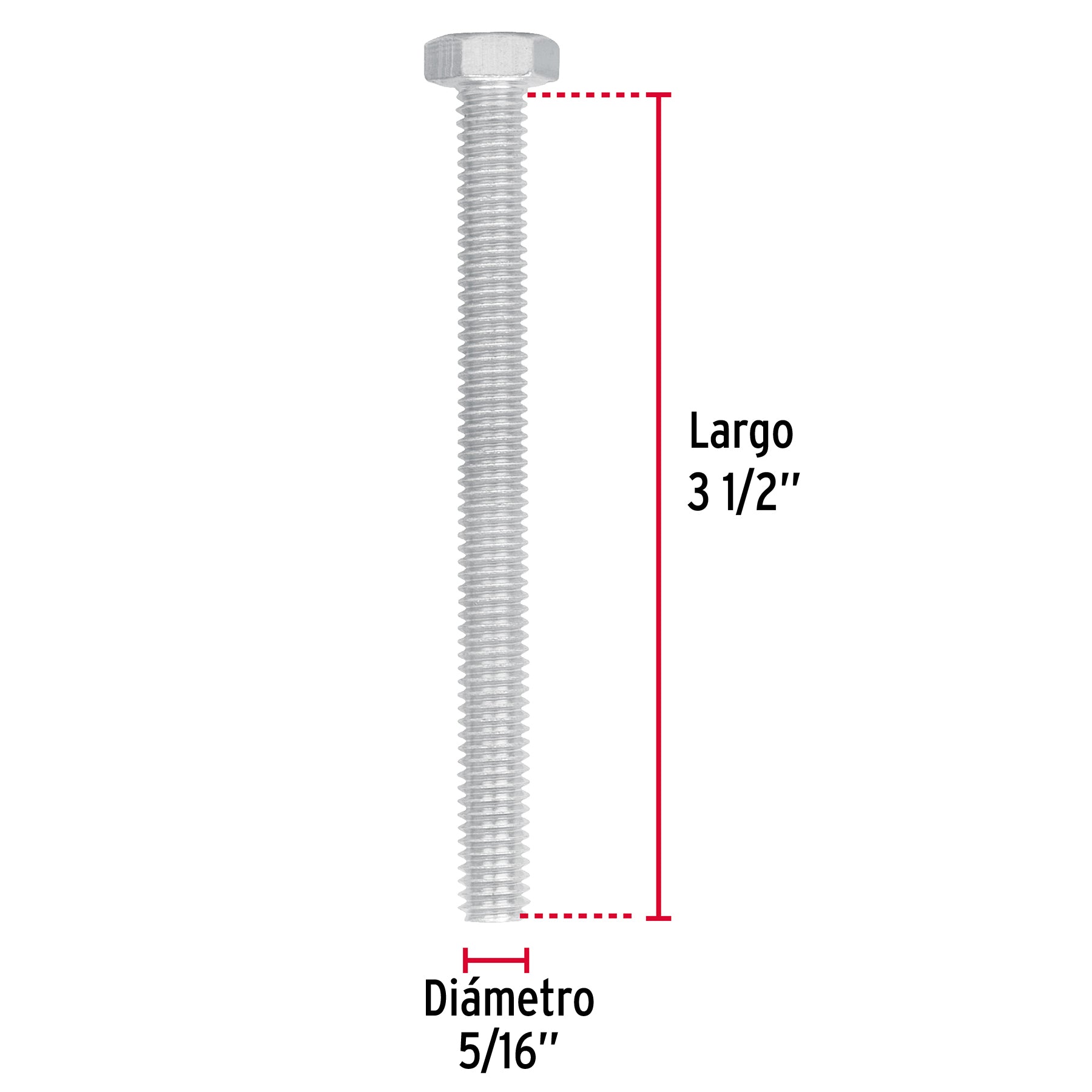 Bolsa con 50 tornillos 5/16' x 3-1/2' tipo máquina, Fiero TORM-5/16X3-1/2 44572 MM00