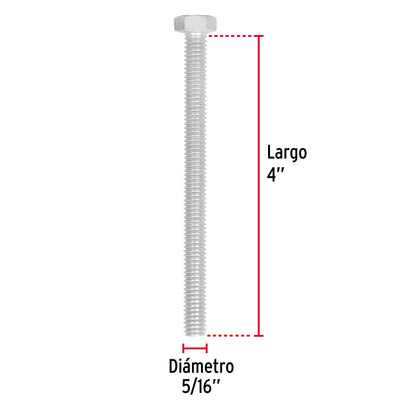 Bolsa con 50 tornillos 5/16' x 4' tipo máquina, Fiero TORM-5/16X4 44573 MM00