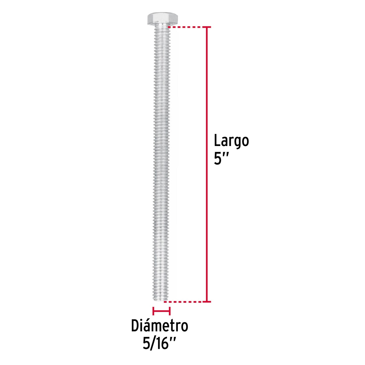 Bolsa con 30 tornillos 5/16' x 5' tipo máquina, Fiero TORM-5/16X5 44643 MM00