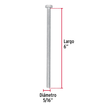 Bolsa con 30 tornillos 5/16' x 6' tipo máquina, Fiero TORM-5/16X6 44644 MM00