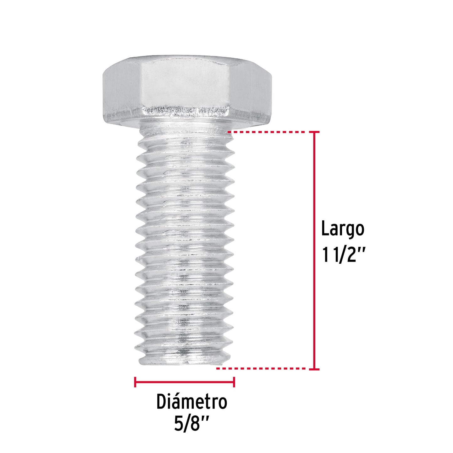 Bolsa con 10 tornillos 5/8' x 1-1/2' tipo máquina, Fiero TORM-5/8X1-1/2 44668 MM00