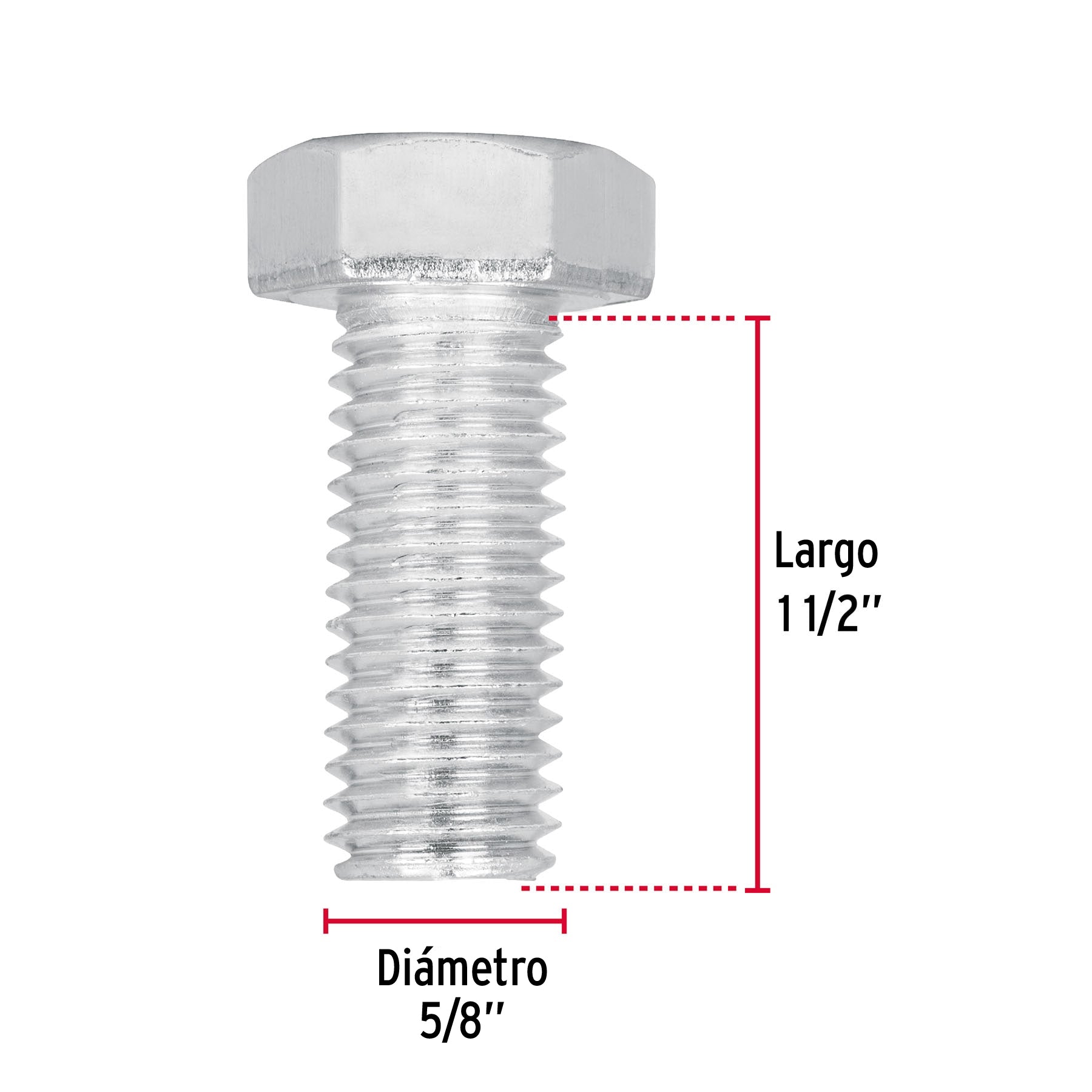 Bolsa con 10 tornillos 5/8' x 1-1/2' tipo máquina, Fiero TORM-5/8X1-1/2 44668 MM00