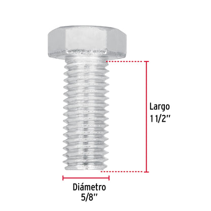 Bolsa con 10 tornillos 5/8' x 1-1/2' tipo máquina, Fiero TORM-5/8X1-1/2 44668 MM00