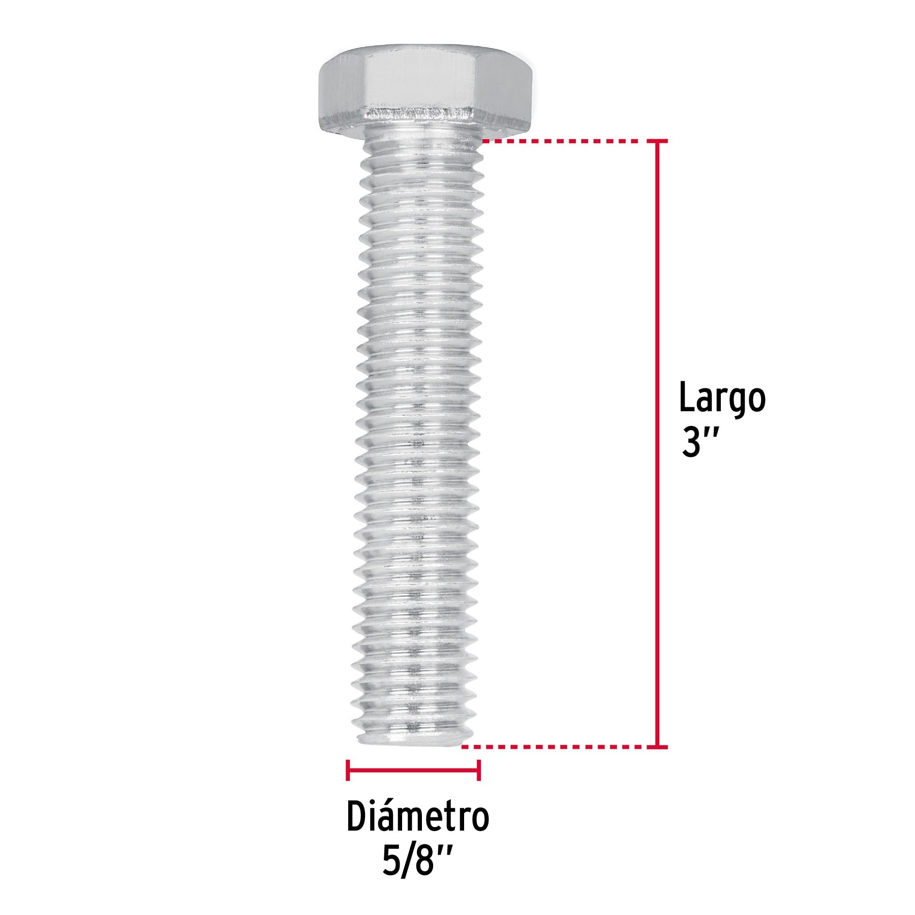 Bolsa con 6 tornillos 5/8' x 3' tipo máquina, Fiero TORM-5/8X3 44680 MM00