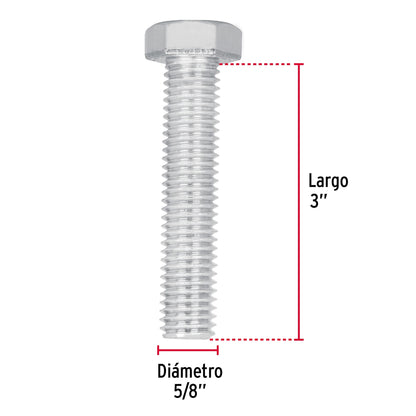 Bolsa con 6 tornillos 5/8' x 3' tipo máquina, Fiero TORM-5/8X3 44680 MM00