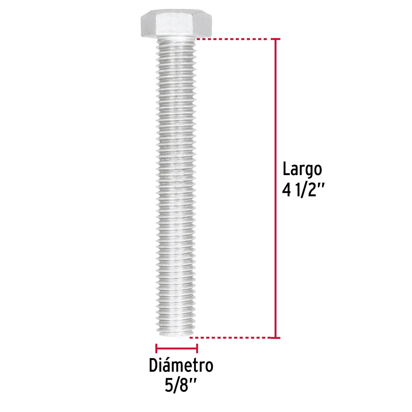 Bolsa con 6 tornillos 5/8' x 4-1/2' tipo máquina, Fiero TORM-5/8X4-1/2 44691 MM00