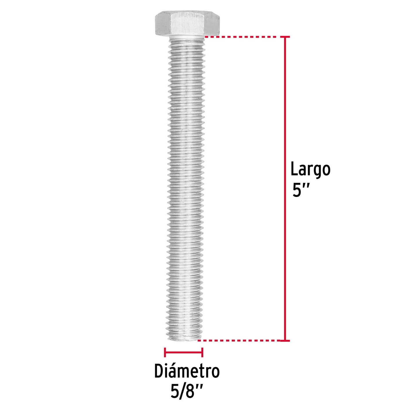 Bolsa con 6 tornillos 5/8' x 5' tipo máquina, Fiero TORM-5/8X5 44692 MM00