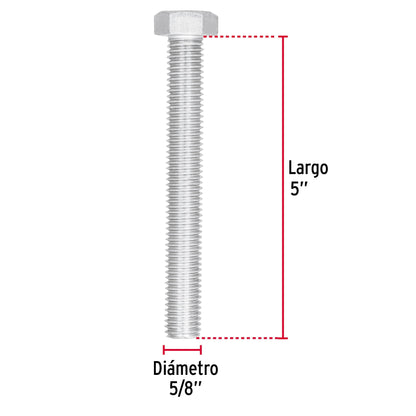 Bolsa con 6 tornillos 5/8' x 5' tipo máquina, Fiero TORM-5/8X5 44692 MM00