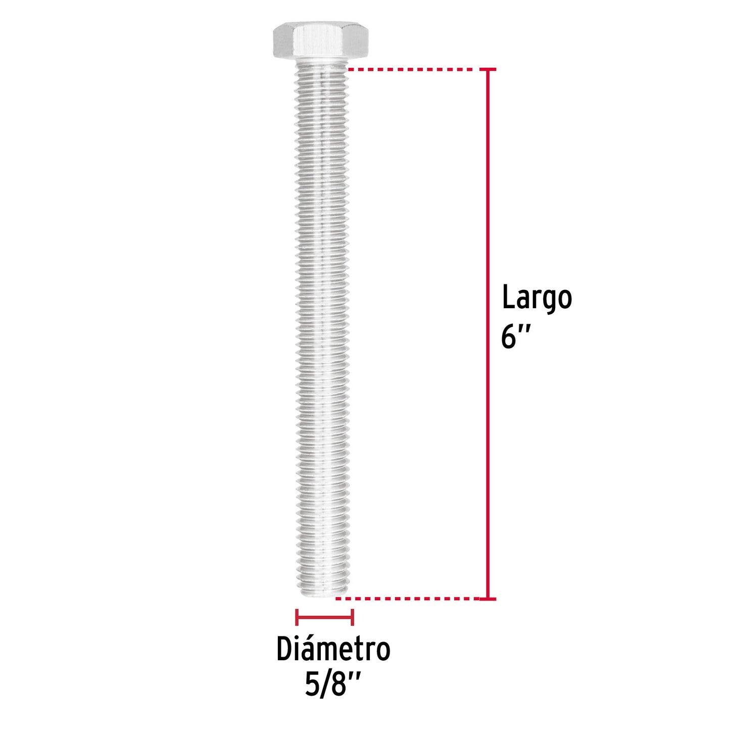 Bolsa con 4 tornillos 5/8' x 6' tipo máquina, Fiero TORM-5/8X6 44693 MM00