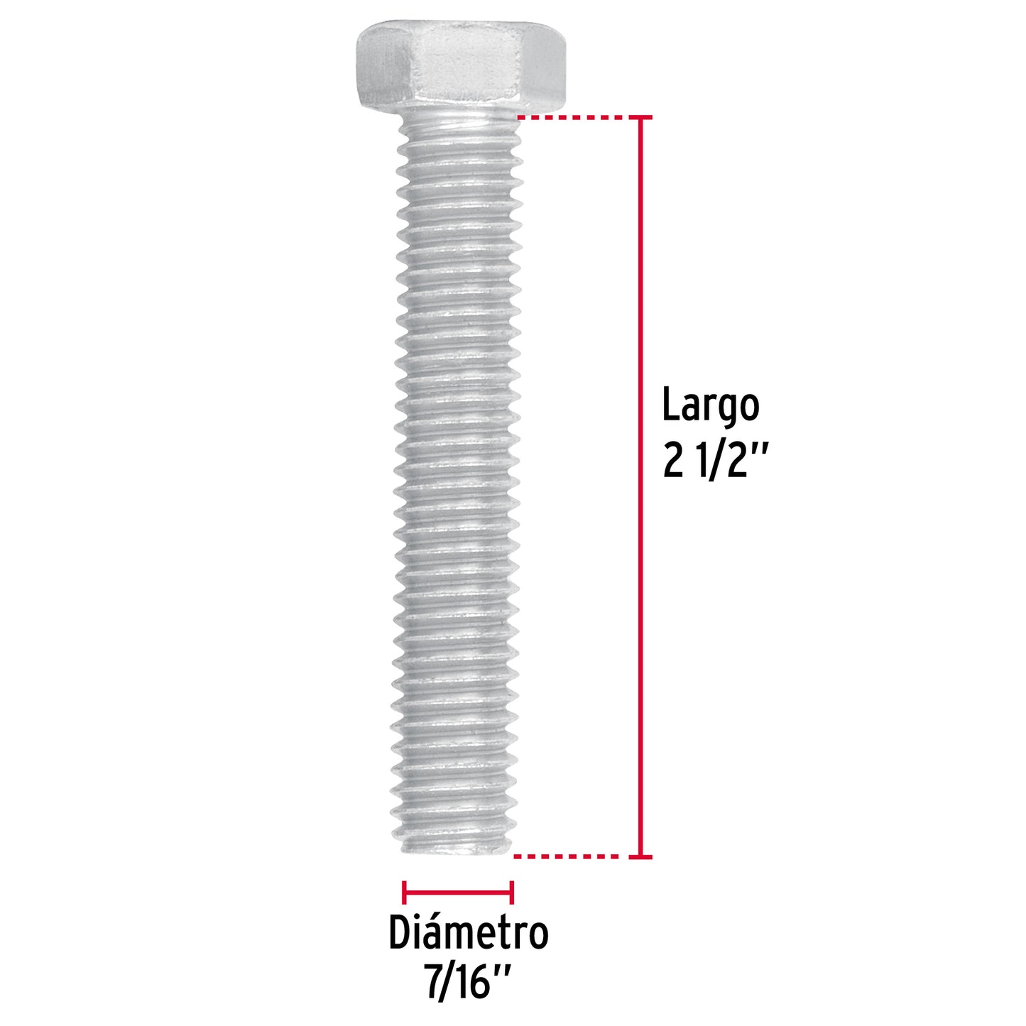 Bolsa con 30 tornillos 7/16' x 2-1/2' tipo máquina, Fiero TORM-7/16X2-1/2 44587 MM00