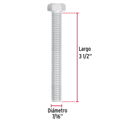 Bolsa con 20 tornillos 7/16' x 3-1/2' tipo máquina, Fiero TORM-7/16X3-1/2 44589 MM00