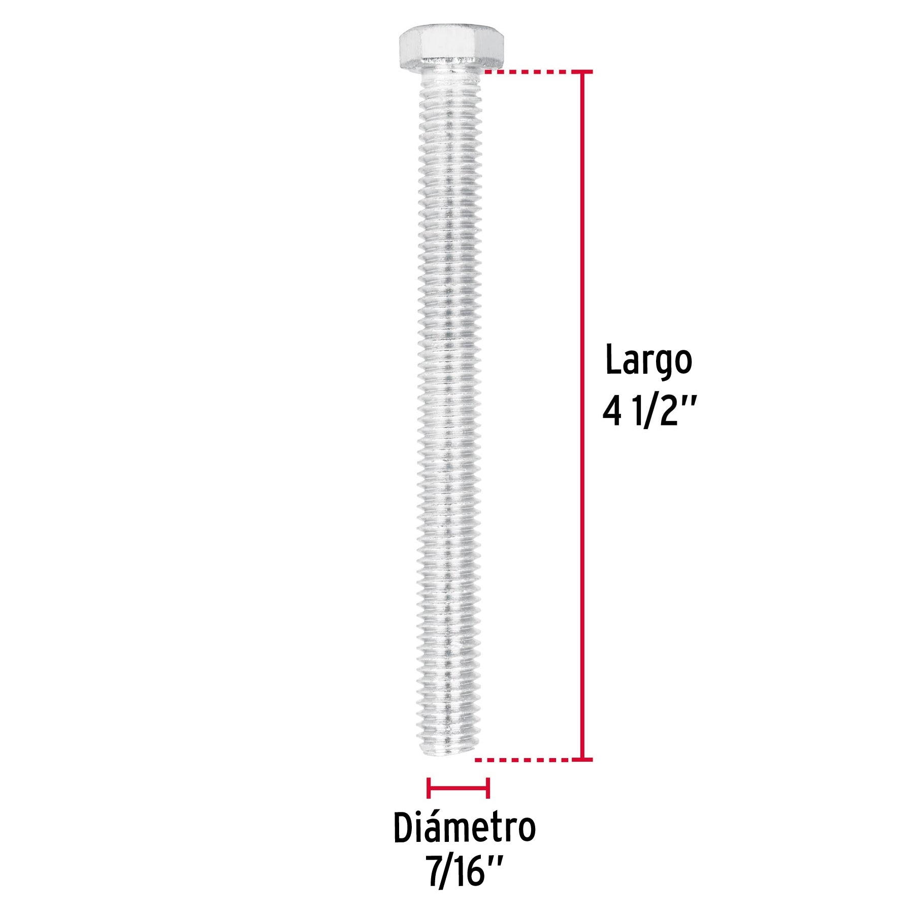 Bolsa con 15 tornillos 7/16' x 4-1/2' tipo máquina, Fiero TORM-7/16X4-1/2 44654 MM00