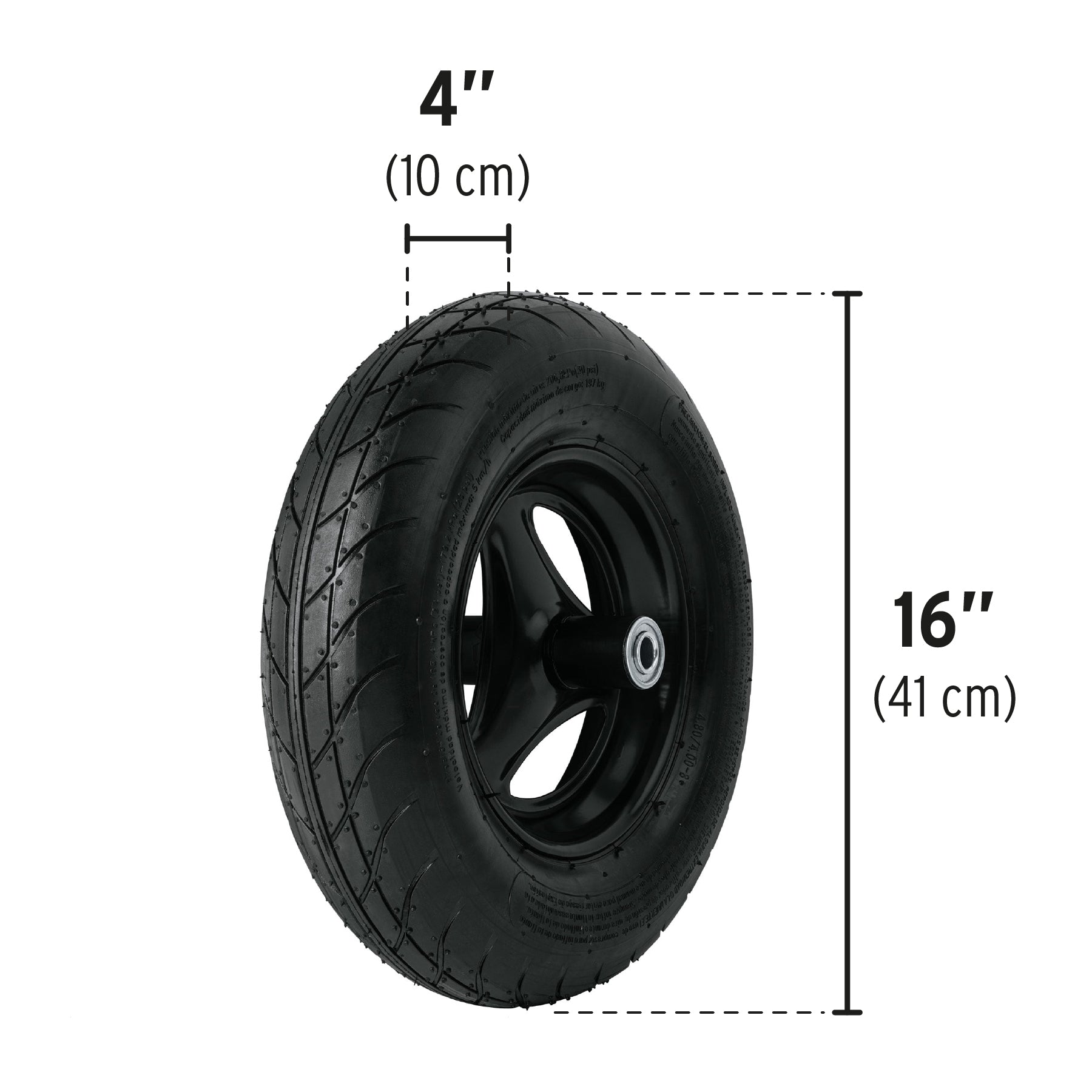 Carretilla concha plástica 6 ft3 Neumática b/madera, Truper TP-6 19805 MM00