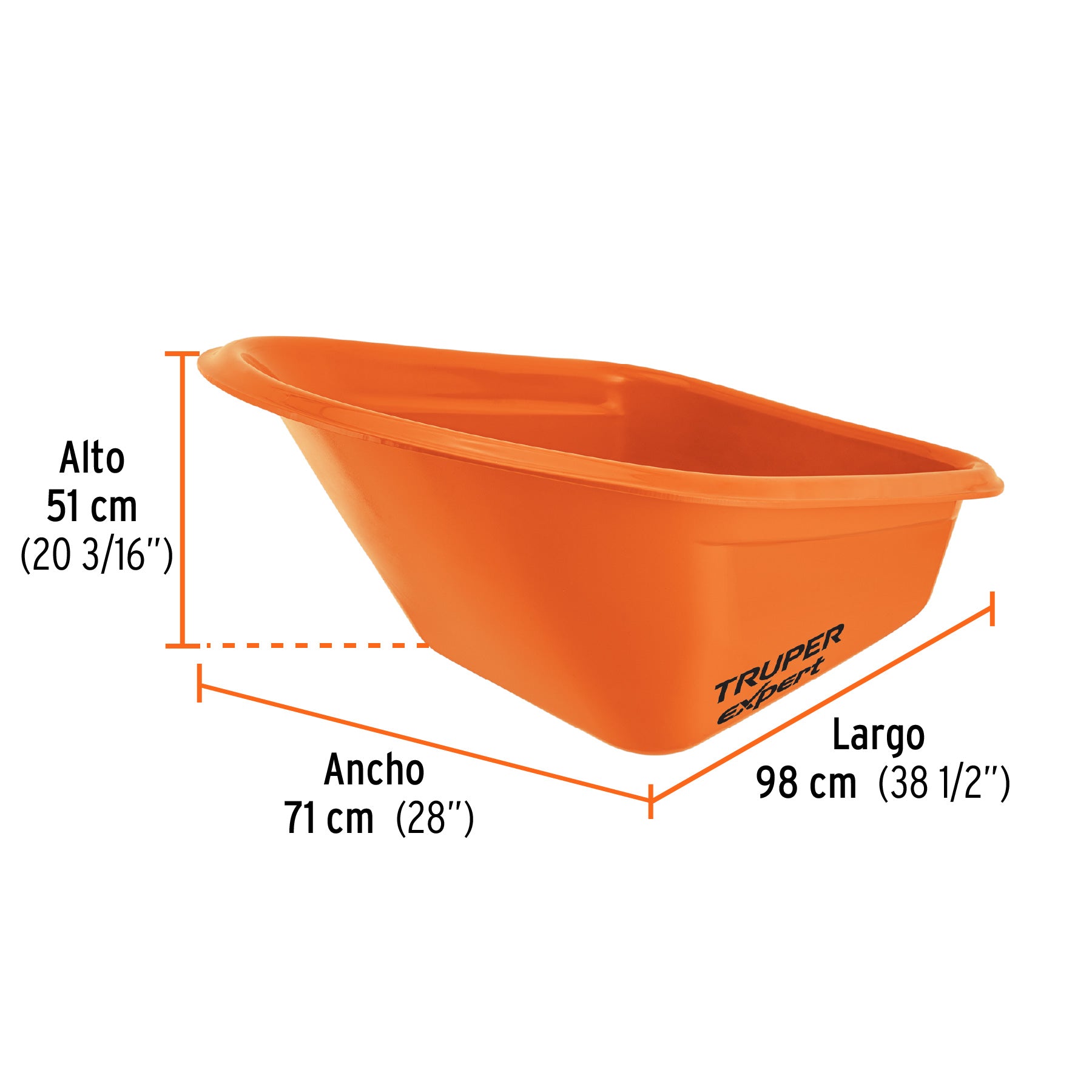 Carretilla 7ft3 Expert plástica, 2 llantas,bastidor metálico TP-7X 103007 MM00