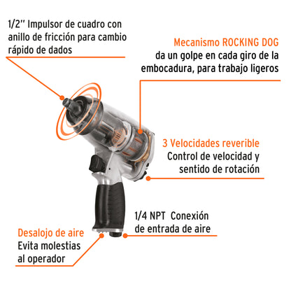 Llave de impacto neumática 1/2', Truper TPN-731-EX 18242 MM0