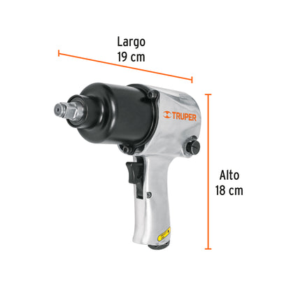 Llave de impacto neumática 1/2', industrial, Truper TPN-734H-2 11187 MM0