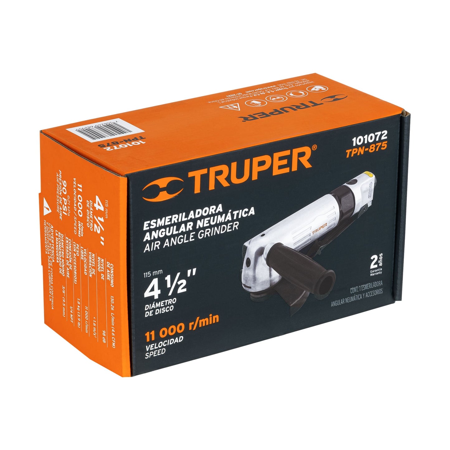 Esmeriladora angular neumática 4-1/2', Truper TPN-875 101072 MM0