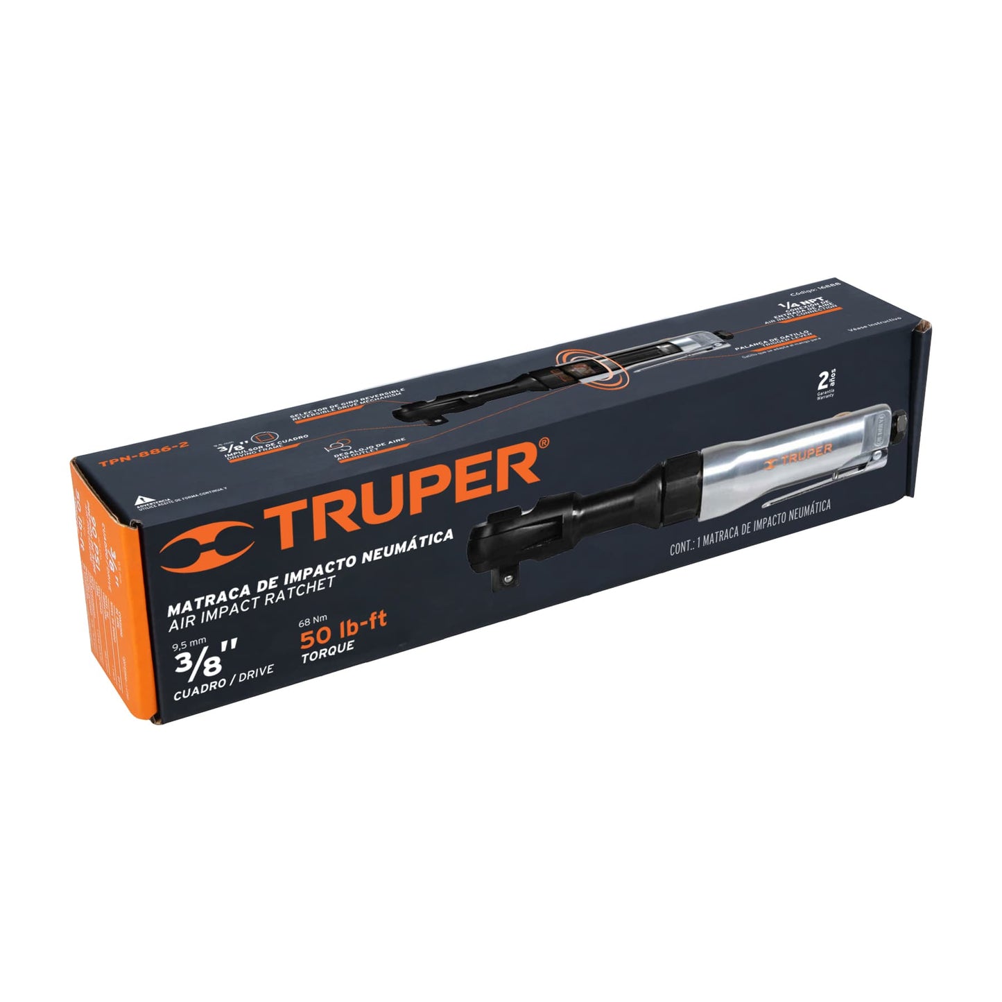 Matraca de impacto neumática 3/8', Truper TPN-886-2 16888 MM0