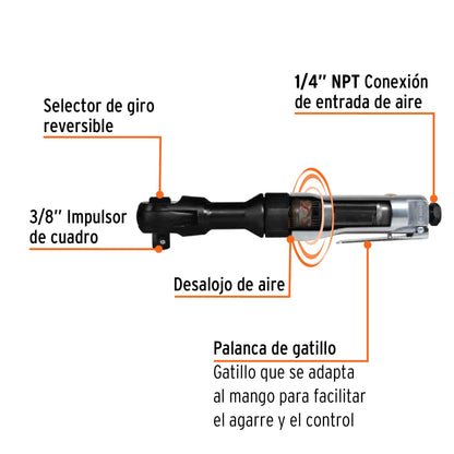 Matraca de impacto neumática 3/8', Truper TPN-886-2 16888 MM0