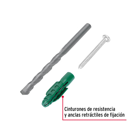 Kit de 20 taquetes 1/2' con pijas #14 y 1 broca 1/2', Fiero TQ-1/2J 40162 MM00